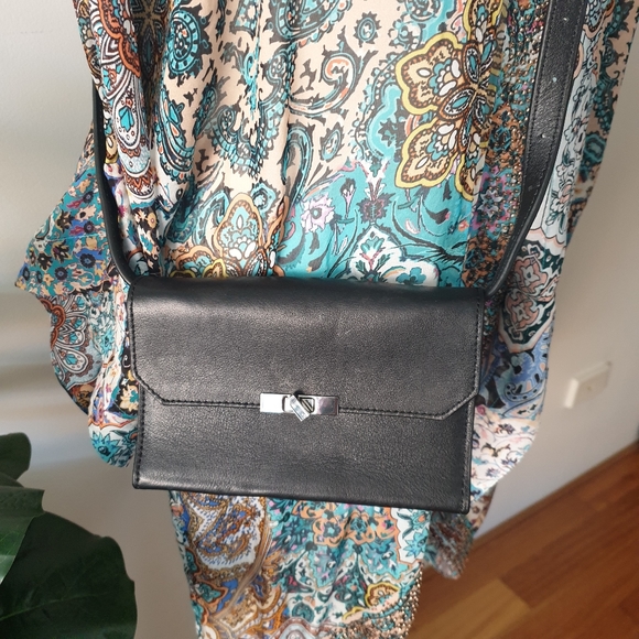 Witchery Handbags - Witchery black leather belt or crossbody small bag